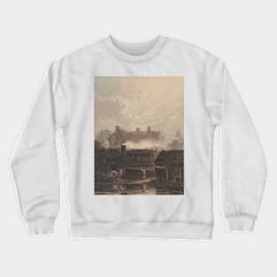 Boat Building - Dockyard at Birmingham by David Cox Crewneck Sweatshirt